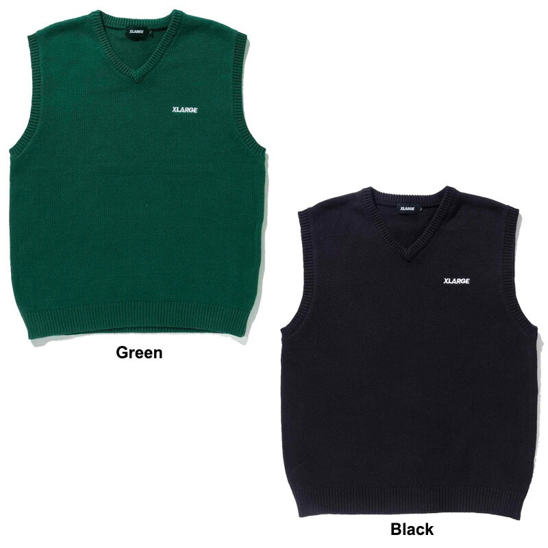 エクストララージ STANDARD LOGO KNIT VEST ニット ベスト トップス メンズ