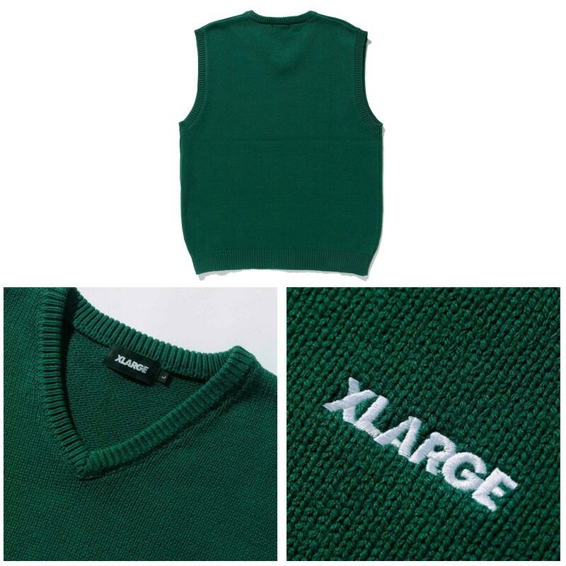 エクストララージ STANDARD LOGO KNIT VEST ニット ベスト トップス メンズ