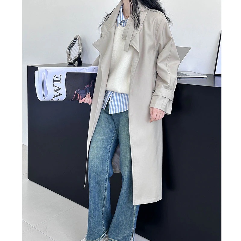 秋 韓国ファッション レトロ 気質 ロングタイプ トップス ジャケット レディース カーディガン