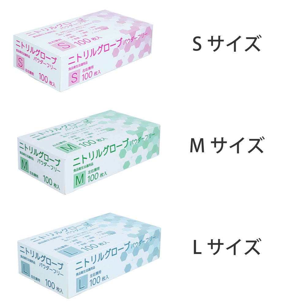 売れ筋アイテムラン ニトリル手袋 パウダーフリー 1000枚 100枚入ｘ10箱 青 S M L discoversvg.com