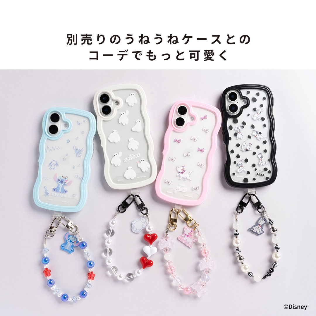 Qoo10] ディズニー スマホストラップ 手首 ビーズ マリーち