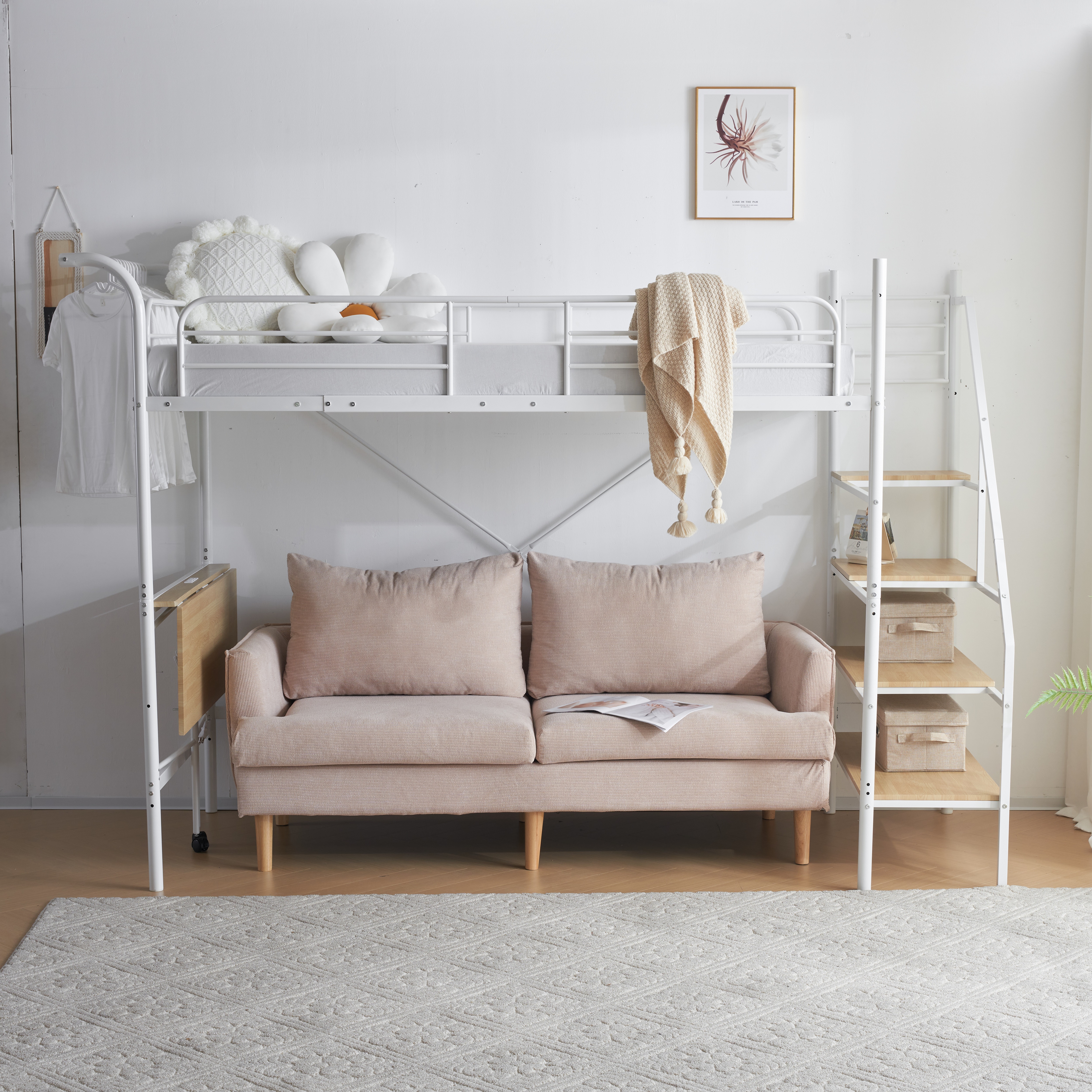 102【元SKU:SA308461BAA】システムベット ロフトベッド シングル デスク付き コンセント付き 収納付き ハンガーポール付き 耐荷重150kg 北欧風 スチール 耐震112 102【元SKU:SA308461BAA】システムベット ロフトベッド シングル デスク付き コンセント付き 収納付き ハンガーポール付き 耐荷重150kg 北欧風 スチール 耐震112