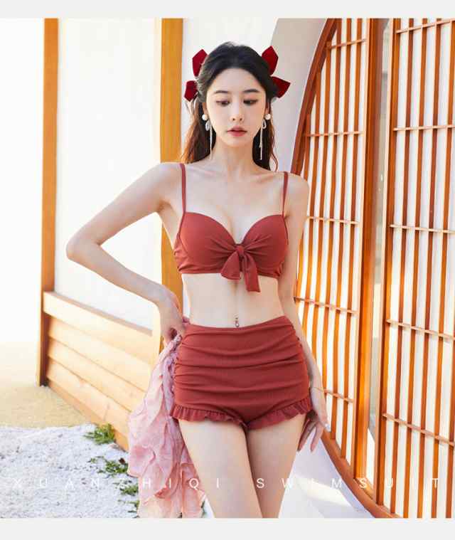 2025新作 水着 レディース 体型カバー ３点セット ビキニ オールインワン ショートパンツ一 スカート お洒落 おしゃれ キレイ かわいい セクシー おしゃれ ビキニ水着 ファション タンキニ