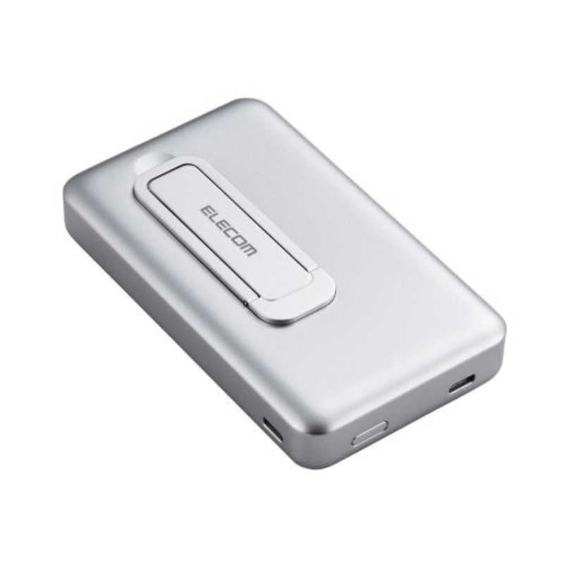 エレコム　ELECOM　ワイヤレスモバイルバッテリー 10000mAh 最大20W 入出力(Type-C×2) スタンド付き ホワイト　DE-C54-10000WH