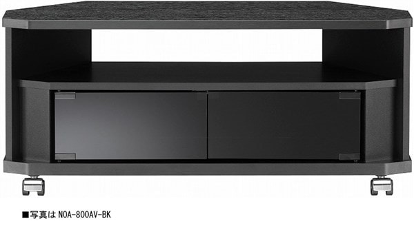 テレビ台 ローボード ラック 棚 コーナー クールモダン ガラス扉 黒 キャスター ブラック