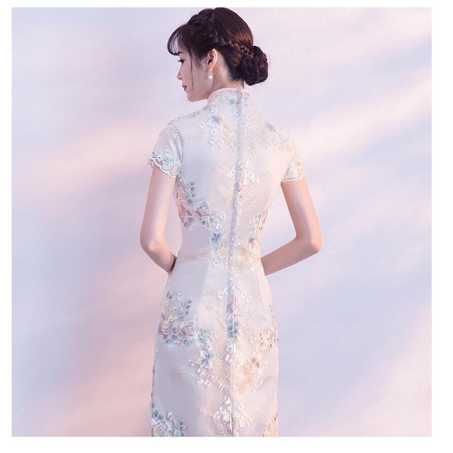 マーメイドドレス チャイナドレス ロングドレス 司会者 結婚式ワンピース 二次会 演奏会 発表会 披