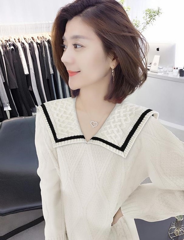 ワンピース レディース ニットワンピース S M L XL 韓国 ミニワンピ ミニ丈 ショート丈 膝上 袖あり 長袖 襟付き かわいい 大人可愛い シンプル カジュアル 大人 おしゃれ お洒落 レトロ