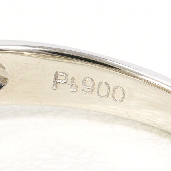 PT900 プラチナ リング 14号 パール(真珠) 約9.5mm ダイヤ 0.26 中古