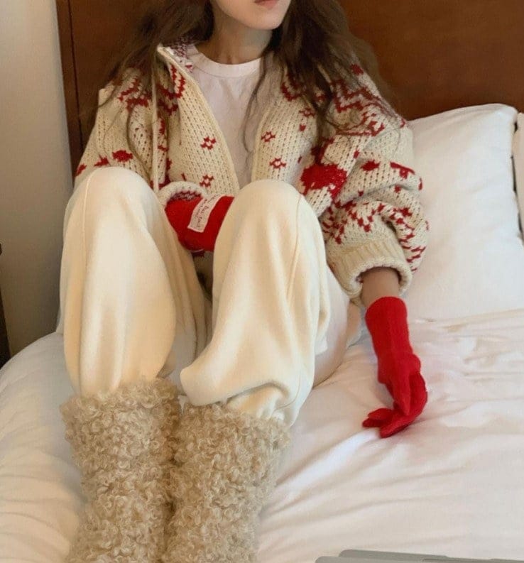 【3日出荷】レディースファッション トップス ニット ニットパーカー フーディー ノルディック柄 韓国ファッシ 【3日出荷】レディースファッション トップス ニット ニットパーカー フーディー ノルディック柄 韓国ファッシ