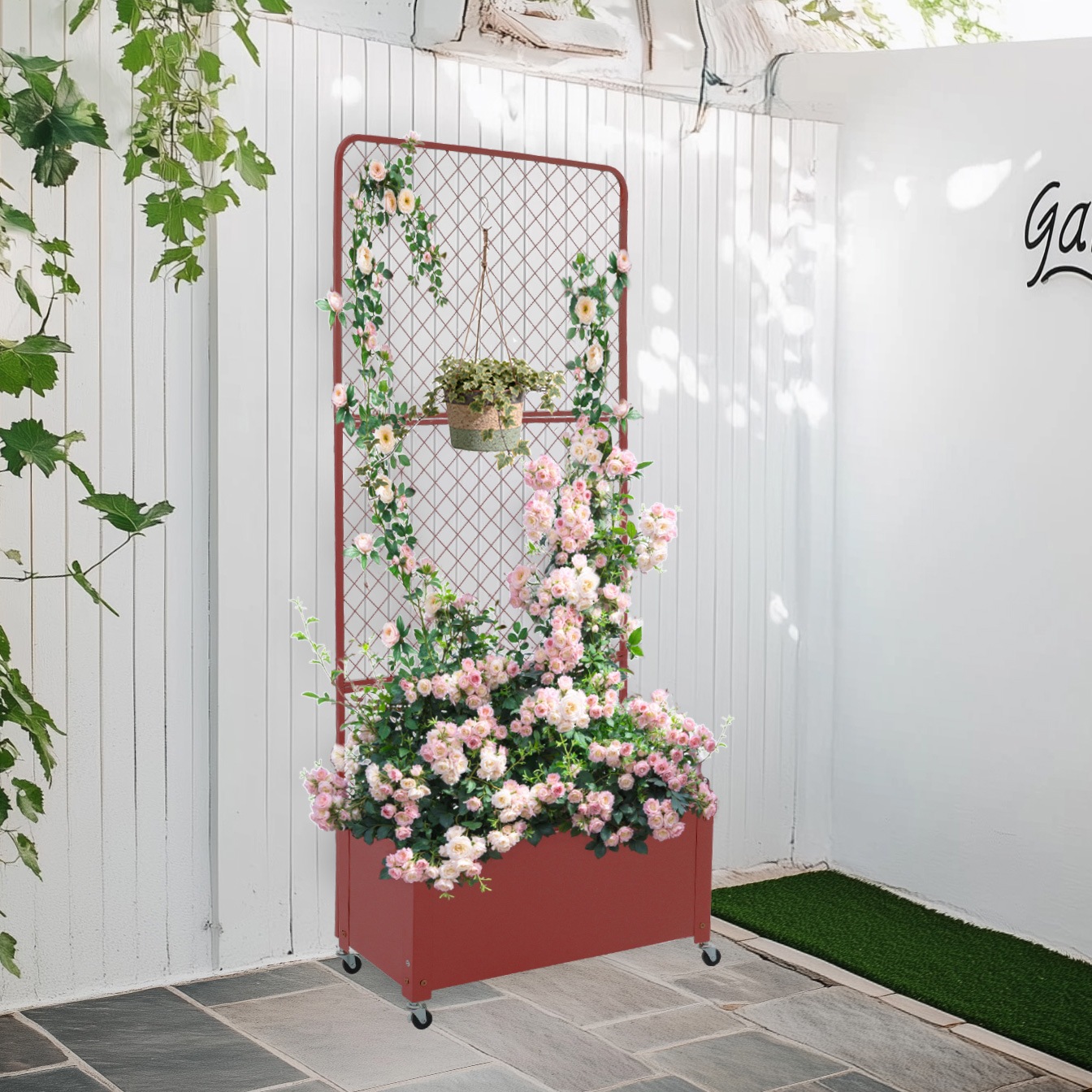 国内即発送!フェンス プランター付き 目隠し キャスター付き 簡単設置 電着塗装 L70×W30×H160cm 園芸用品 プランター ガーデンラティス プランターボックス 花壇フェ 国内即発送!フェンス プランター付き 目隠し キャスター付き 簡単設置 電着塗装 L70×W30×H160cm 園芸用品 プランター ガーデンラティス プランターボックス 花壇フェ