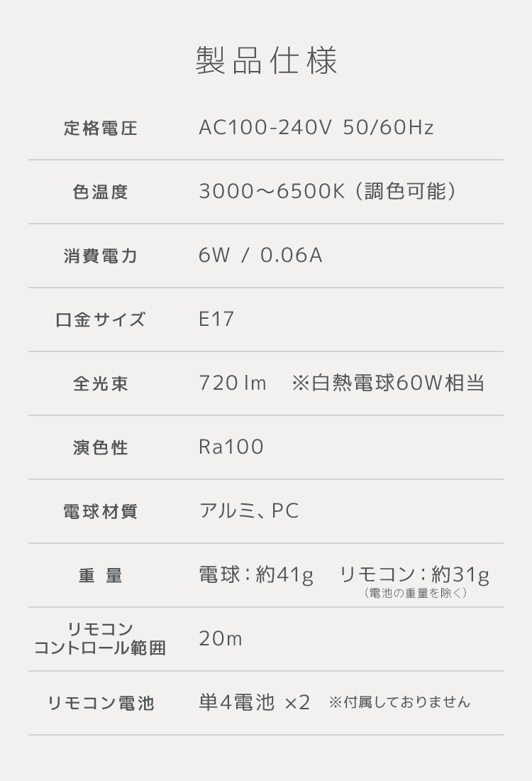 【LED電球4個+専用リモコンセット】 E17 6W 調光調色 広配光 3000K 6000K 720ルーメン 電球色 昼光色 LEDライト 照明器具 ledランプ ledライト 明るい 【LED電球4個+専用リモコンセット】 E17 6W 調光調色 広配光 3000K 6000K 720ルーメン 電球色 昼光色 LEDライト 照明器具 ledランプ ledライト 明るい