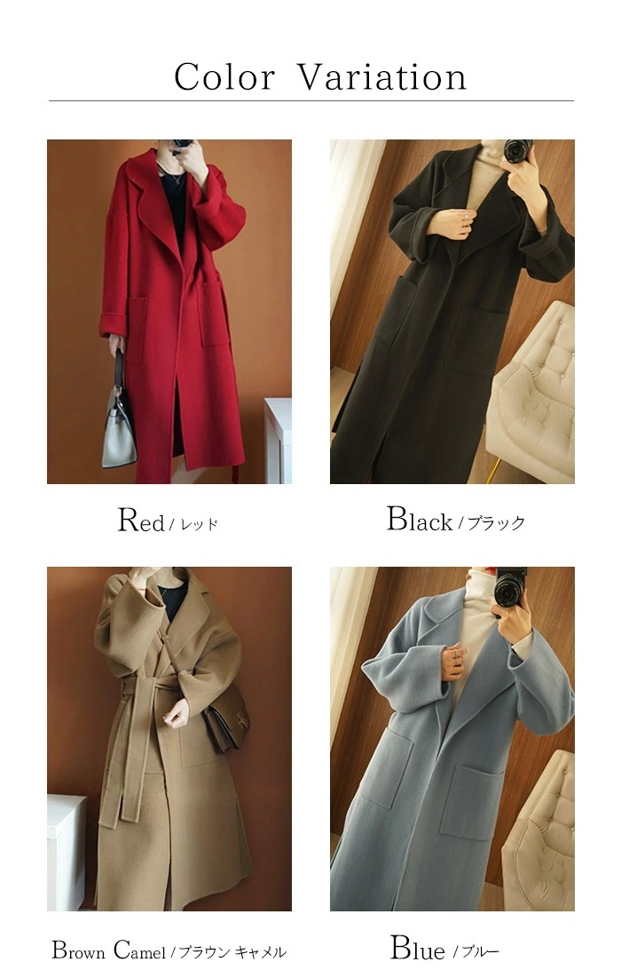 [3日内に発送]コート ウール100% チェスターコート ロングコート レディース ウールコート ダブルフェイス ロング丈 防コート ロングチェスターコート ノッチドラペル 厚手 アウター 長袖 コ
