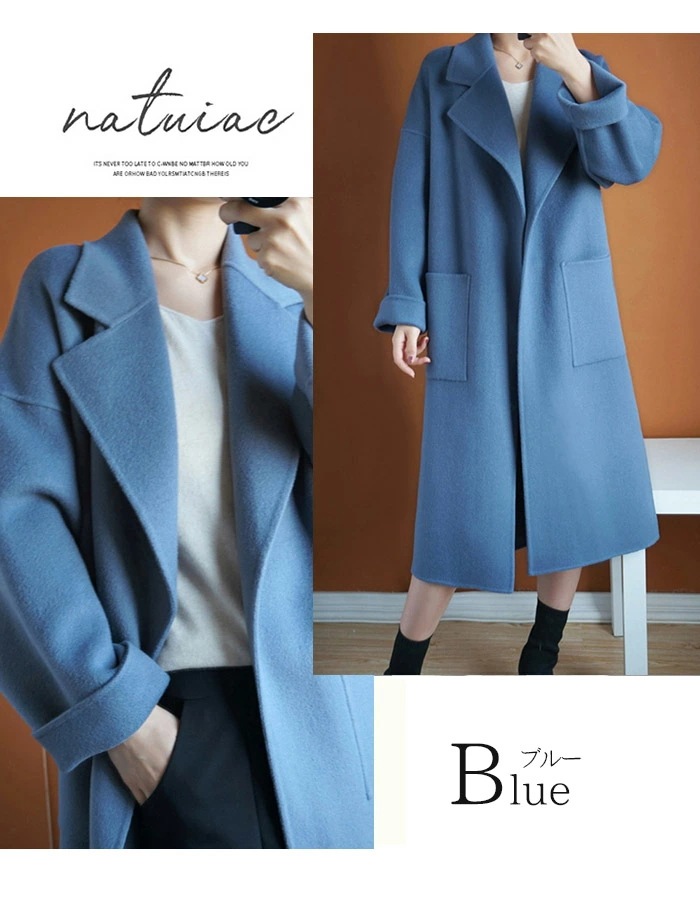 [3日内に発送]コート ウール100% チェスターコート ロングコート レディース ウールコート ダブルフェイス ロング丈 防コート ロングチェスターコート ノッチドラペル 厚手 アウター 長袖 コ