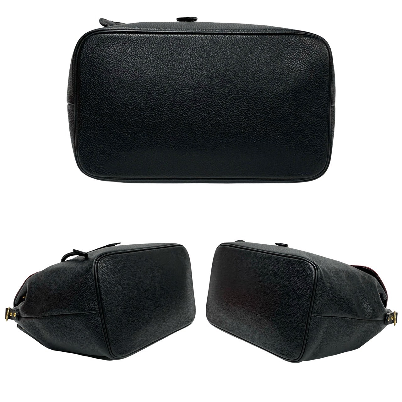 YSL パンチングショルダーバッグ レザー ブラック 18303