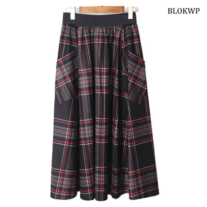 オニール オブ ダブリン O NEIL OF DUBLIN ロングスカート フレアスカート スカート ウールMIX ロング丈 ポケット付き 85cm ロング レディース キルト オニール オブ ダブリ