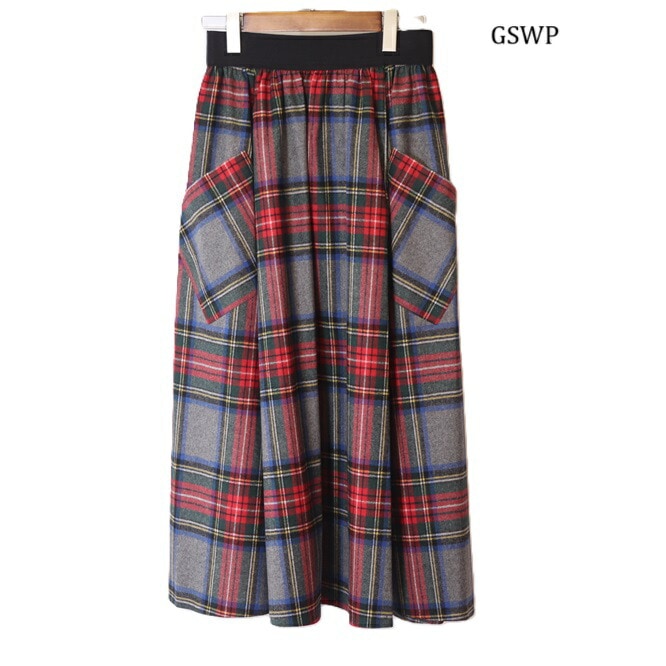 オニール オブ ダブリン O NEIL OF DUBLIN ロングスカート フレアスカート スカート ウールMIX ロング丈 ポケット付き 85cm ロング レディース キルト オニール オブ ダブリ