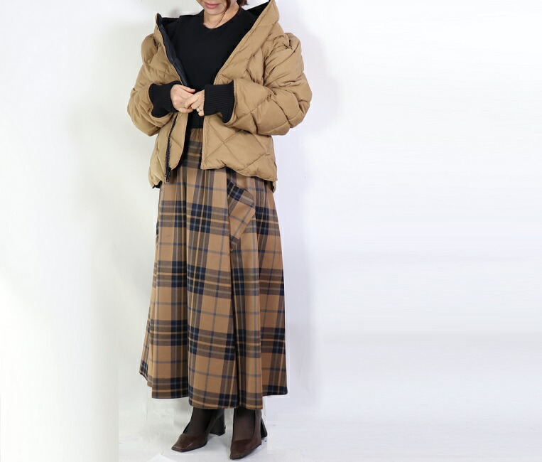 オニール オブ ダブリン O NEIL OF DUBLIN ロングスカート フレアスカート スカート ウールMIX ロング丈 ポケット付き 85cm ロング レディース キルト オニール オブ ダブリ