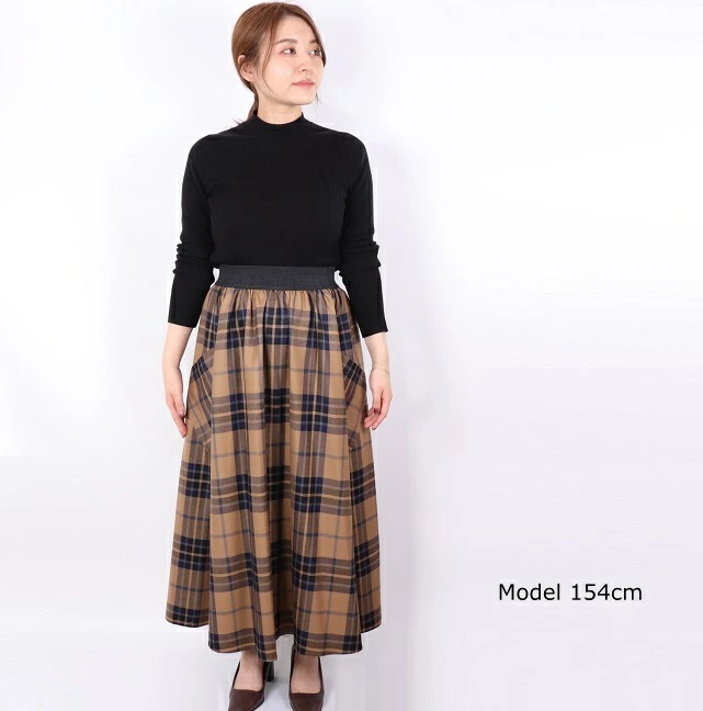 オニール オブ ダブリン O NEIL OF DUBLIN ロングスカート フレアスカート スカート ウールMIX ロング丈 ポケット付き 85cm ロング レディース キルト オニール オブ ダブリ