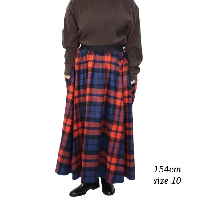 オニール オブ ダブリン O NEIL OF DUBLIN ロングスカート フレアスカート スカート ウールMIX ロング丈 ポケット付き 85cm ロング レディース キルト オニール オブ ダブリ