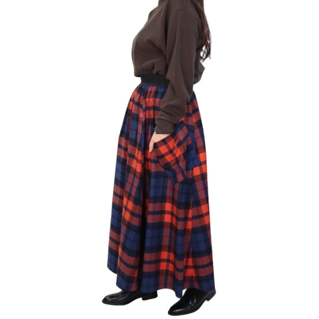 オニール オブ ダブリン O NEIL OF DUBLIN ロングスカート フレアスカート スカート ウールMIX ロング丈 ポケット付き 85cm ロング レディース キルト オニール オブ ダブリ
