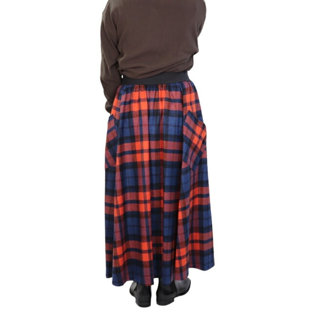 オニール オブ ダブリン O NEIL OF DUBLIN ロングスカート フレアスカート スカート ウールMIX ロング丈 ポケット付き 85cm ロング レディース キルト オニール オブ ダブリ