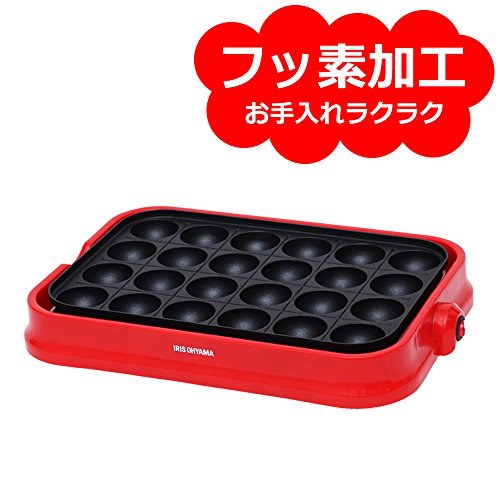 Qoo10] アイリスオーヤマ たこ焼き器 24穴 着脱式 レッド PT