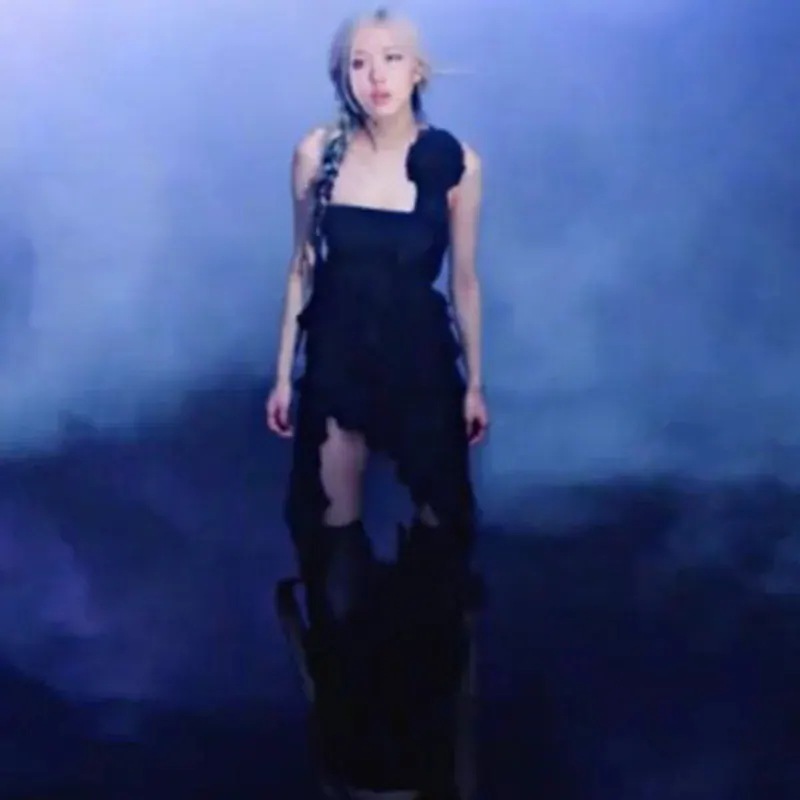 【急速出荷!2枚購入で300円 OFF!】フリルとリボンが付いたpark Caiyingローズコンサートブラックドレス 【急速出荷!2枚購入で300円 OFF!】フリルとリボンが付いたpark Caiyingローズコンサートブラックドレス