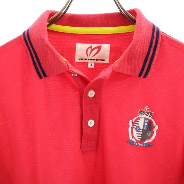 日本製 ゴルフ 半袖 ポロシャツ 4 赤 メンズ 日本製 ゴルフ 半袖 ポロシャツ 4 赤 メンズ