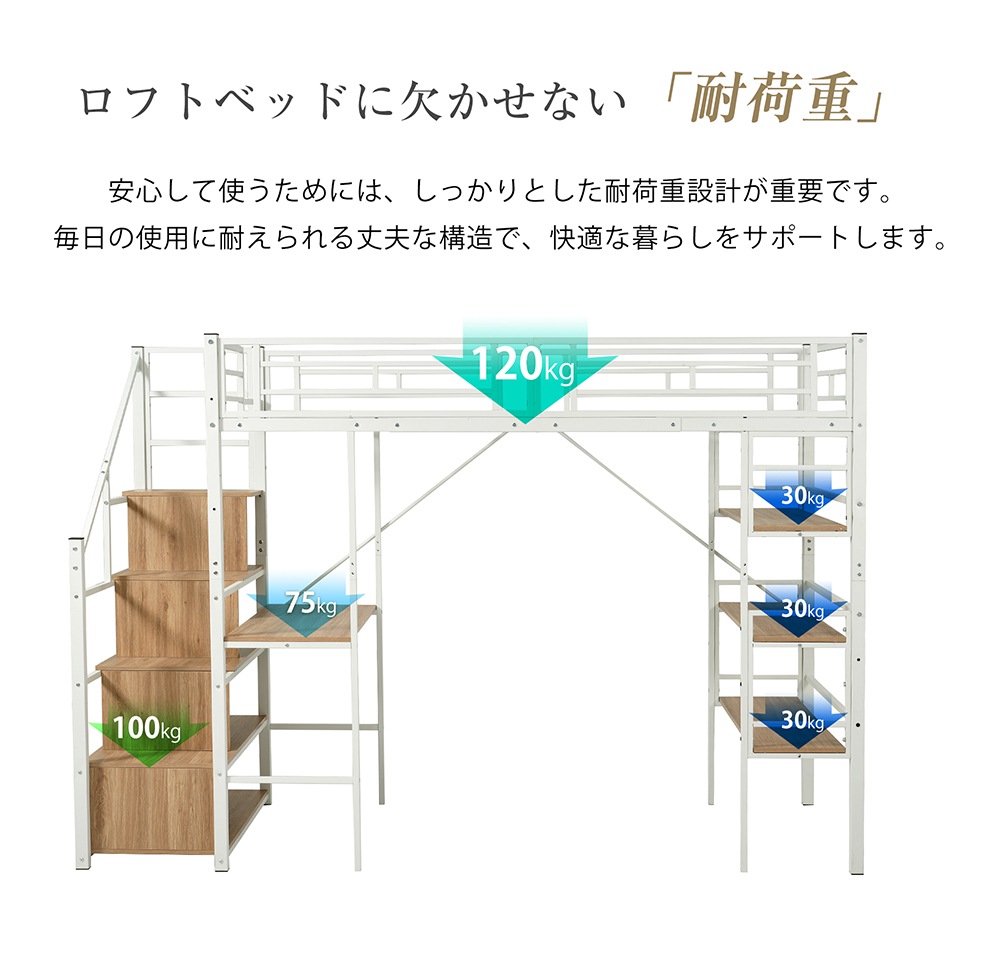 【国内発送】ロフトベッドシングルパイプベッド収納棚階段付きロフトベッドデスク付き大人左右入れ替え可能一人暮らし収納子供ベッド二段ベッドスチール北欧風子供部屋パイプ耐震金属250 【国内発送】ロフトベッドシングルパイプベッド収納棚階段付きロフトベッドデスク付き大人左右入れ替え可能一人暮らし収納子供ベッド二段ベッドスチール北欧風子供部屋パイプ耐震金属250