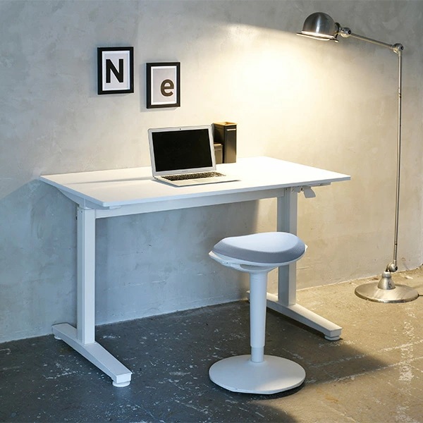 ハイチェア 昇降 チェア (スタンディングデスク対応) ガス圧昇降式 幅42 奥行38.5 高さ57-72cm スツール 背もたれなし 接地部ラウンド構造 立ち姿勢で腰掛けやすい オフィスチェア