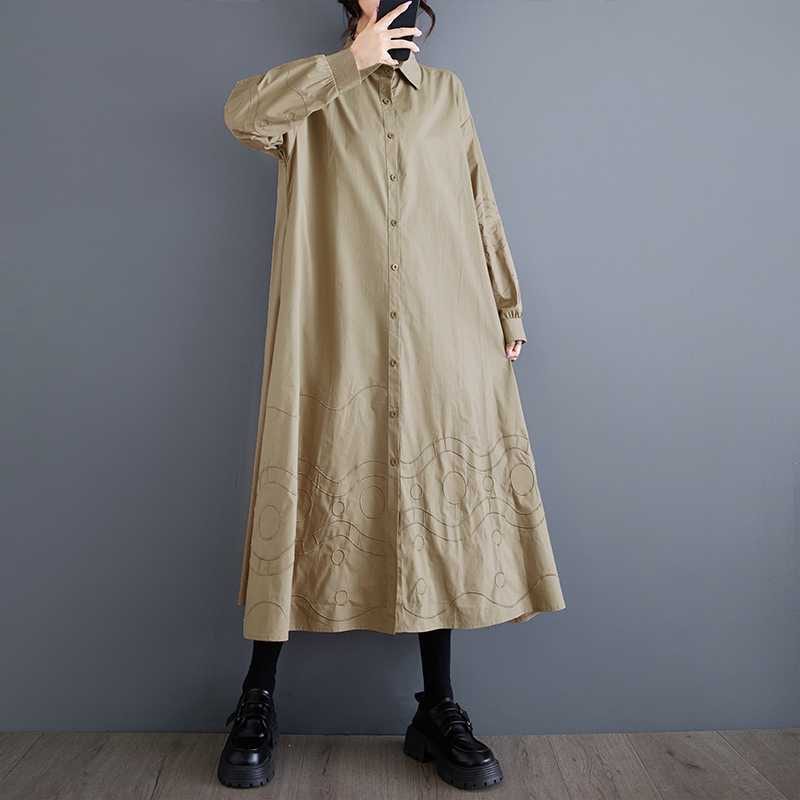 「ファットガール」 2024秋新品 刺繍 ドッキング ロングワンピース 大きいサイズ 体型カバー レディース ワンピース メガ割30%までに制限