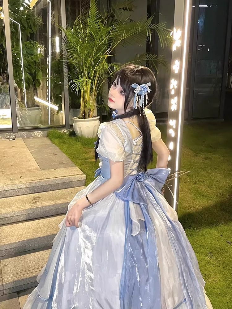 生成カラーフラワーウェディングロリータドレスドレスロリータスイートエレガントバースデードレスロングドレスプリンセスドレス