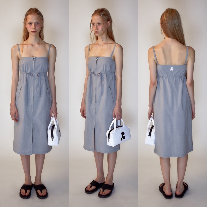 REST & RECREATION】 RR LOGO NYLON MIDI DRESS : 2COLORS