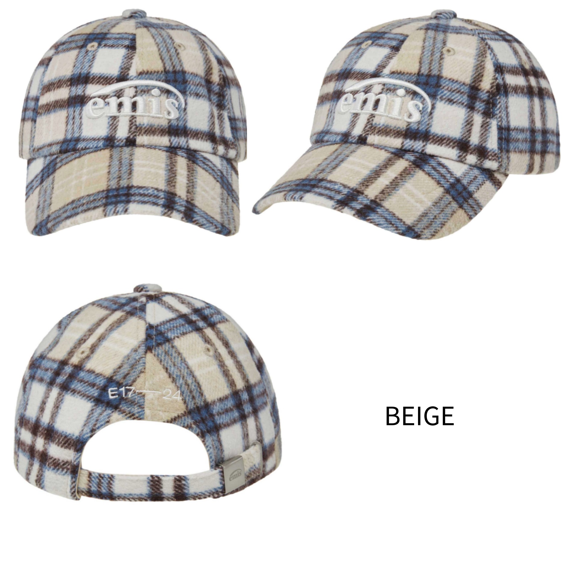 emis エミス キャップ MULTICOLOR CHECK BALL CAP MULTI COLOR CHECK BALL CAP-PINK - EMIS