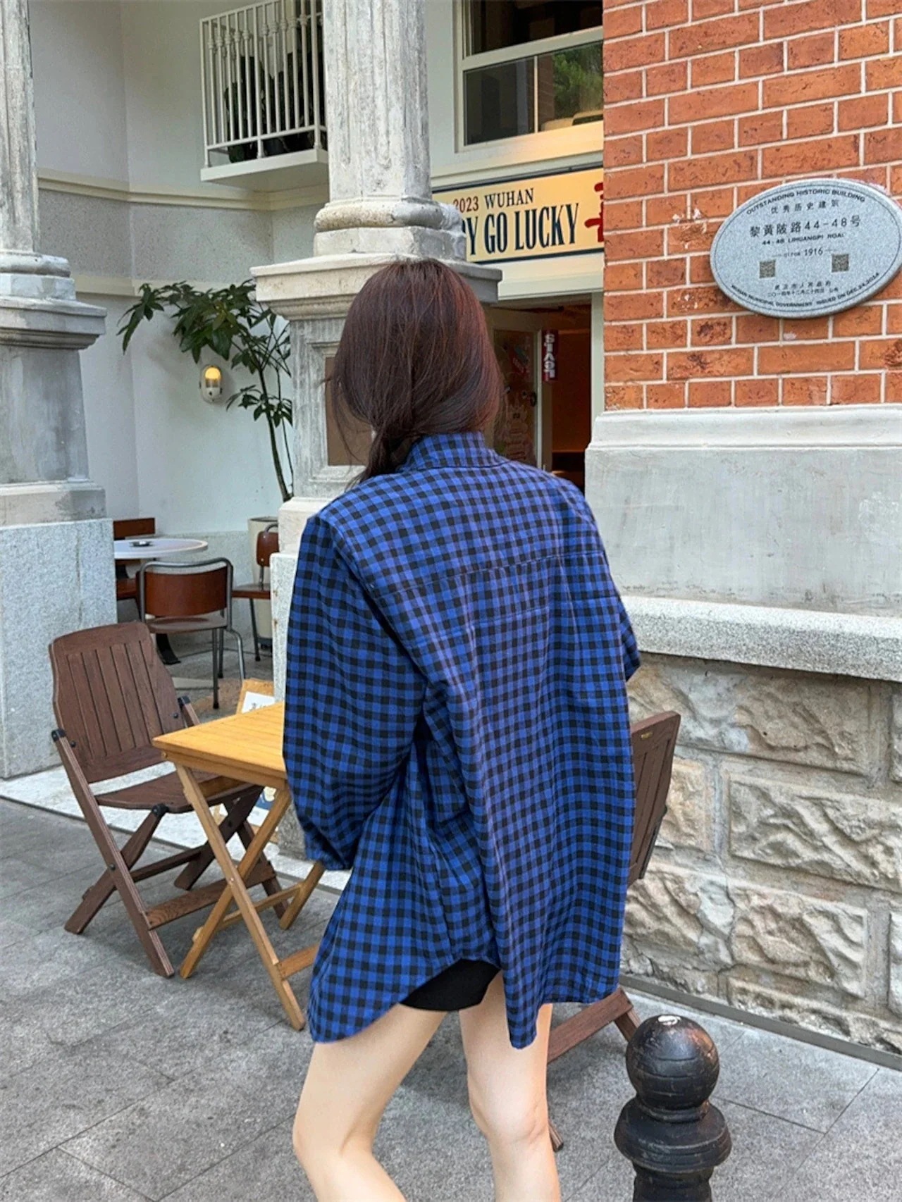 【急速出荷!】24トップス シャツ 長袖 ボタン 襟 チェック柄 ゆったり 細見え 青 ブルー おしゃれ かわいい 韓国ファッション レディース お出かけ 【急速出荷!】24トップス シャツ 長袖 ボタン 襟 チェック柄 ゆったり 細見え 青 ブルー おしゃれ かわいい 韓国ファッション レディース お出かけ