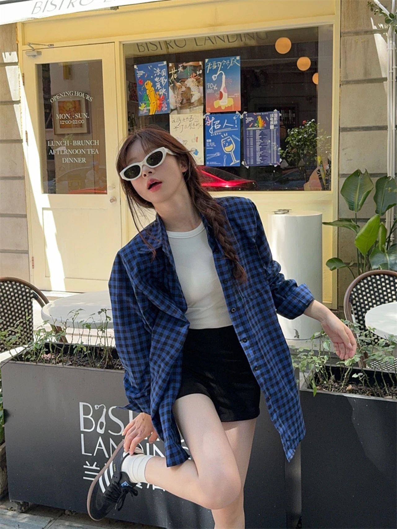 【急速出荷!】24トップス シャツ 長袖 ボタン 襟 チェック柄 ゆったり 細見え 青 ブルー おしゃれ かわいい 韓国ファッション レディース お出かけ 【急速出荷!】24トップス シャツ 長袖 ボタン 襟 チェック柄 ゆったり 細見え 青 ブルー おしゃれ かわいい 韓国ファッション レディース お出かけ