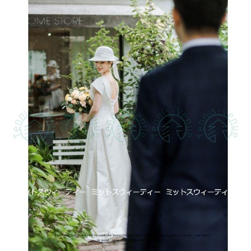 ウエディングドレス ロングドレス 二次会 花嫁 パーティドレス 結婚式 写真撮影 Aラインドレス ウ ドレス