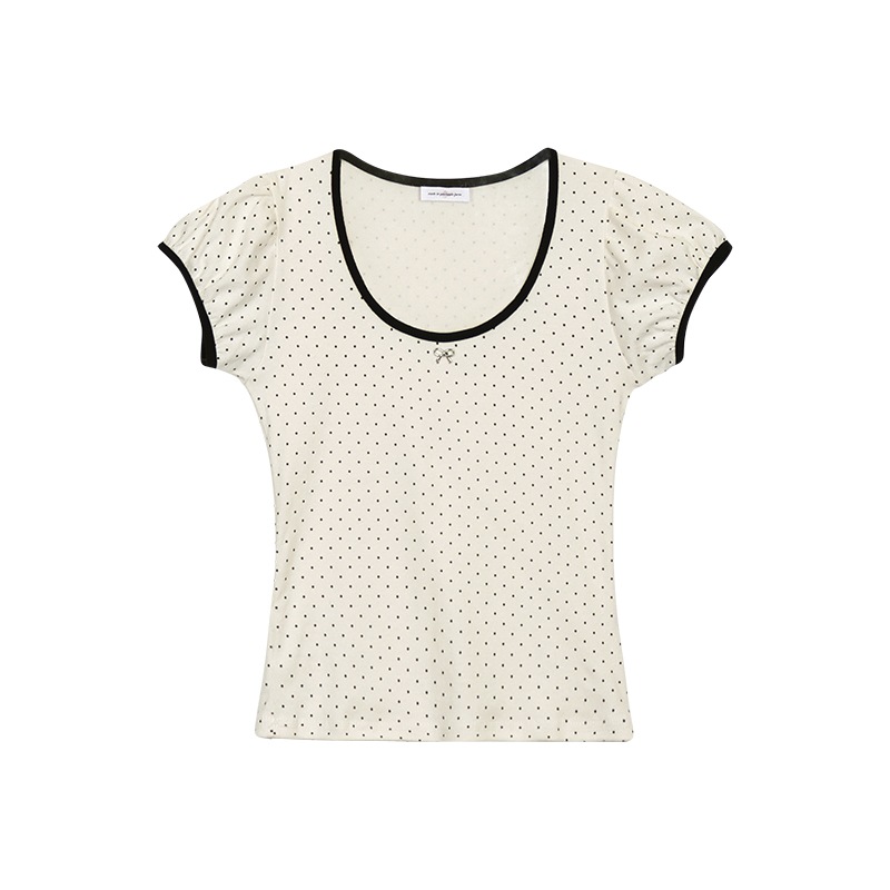 【PINK PINEAPPLE】【Hearts2Hearts+IAN】ドットリボン柄 Tシャツ