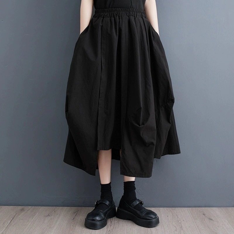 暗黒の不規則なデザイン感2024春夏の新型カジュアルな服装は痩せたスカートAラインスカート 暗黒の不規則なデザイン感2024春夏の新型カジュアルな服装は痩せたスカートAラインスカート