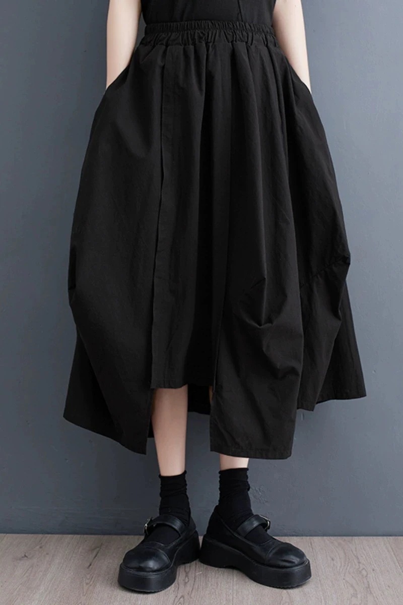 暗黒の不規則なデザイン感2024春夏の新型カジュアルな服装は痩せたスカートAラインスカート 暗黒の不規則なデザイン感2024春夏の新型カジュアルな服装は痩せたスカートAラインスカート