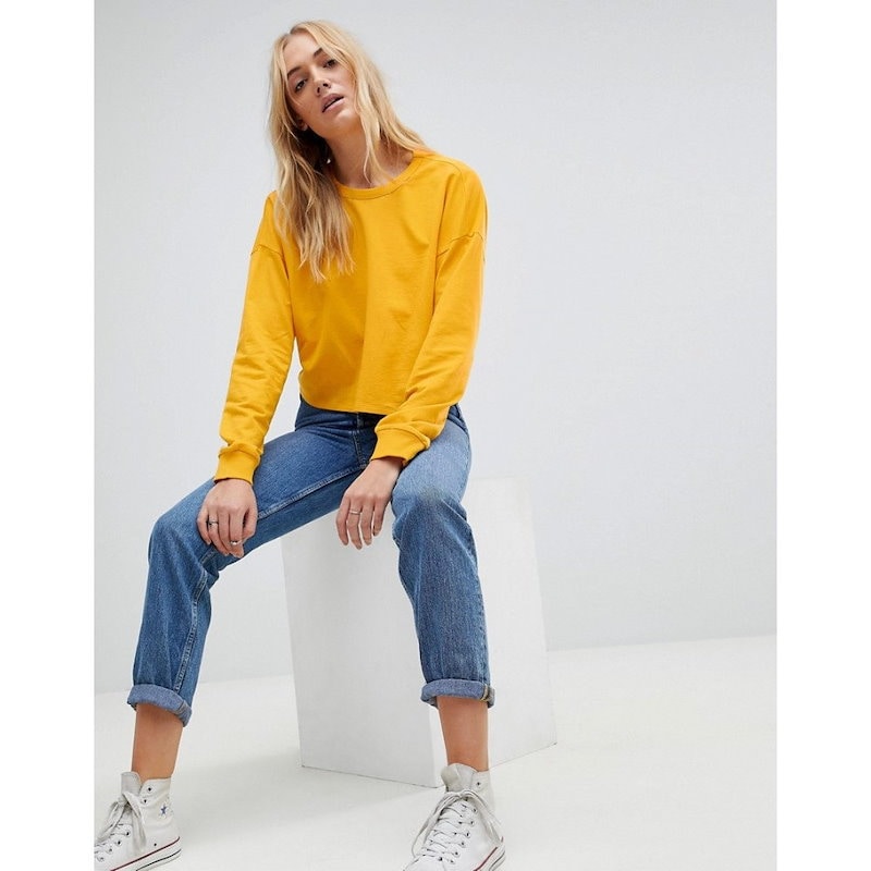 エイソス レディース トップス【ASOS TALL Sweatshirt With Open Knot Back】Yellow エイソス レディース トップス【ASOS TALL Sweatshirt With Open Knot Back】Yellow