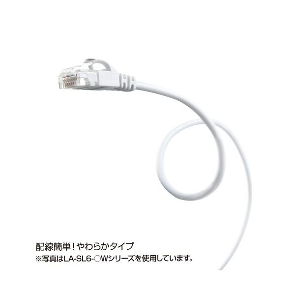 （まとめ） サンワサプライカテゴリ6準拠極細LANケーブル ブラック 1m LA-SL6-01BK 1本 (×5セット)