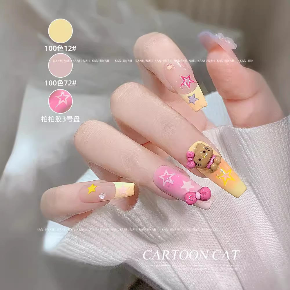 【1点ご購入 で10点プレゼントいたします】ネイルがかわいい黒革のミミアクセサリー2024キャラクターリボンネイル飾り樹脂のドリル