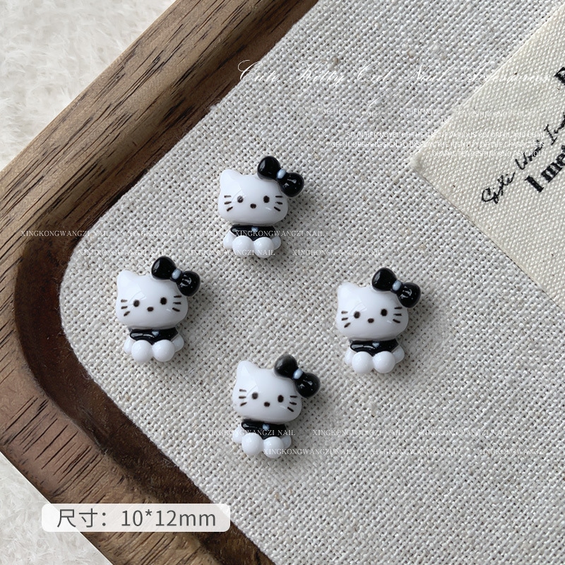 【1点ご購入 で10点プレゼントいたします】ネイルがかわいい黒革のミミアクセサリー2024キャラクターリボンネイル飾り樹脂のドリル