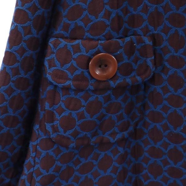 タラジャーモン 総柄 ウールブレンド ハーフ コート 36 ブラウン系 TARA JARMON レディース