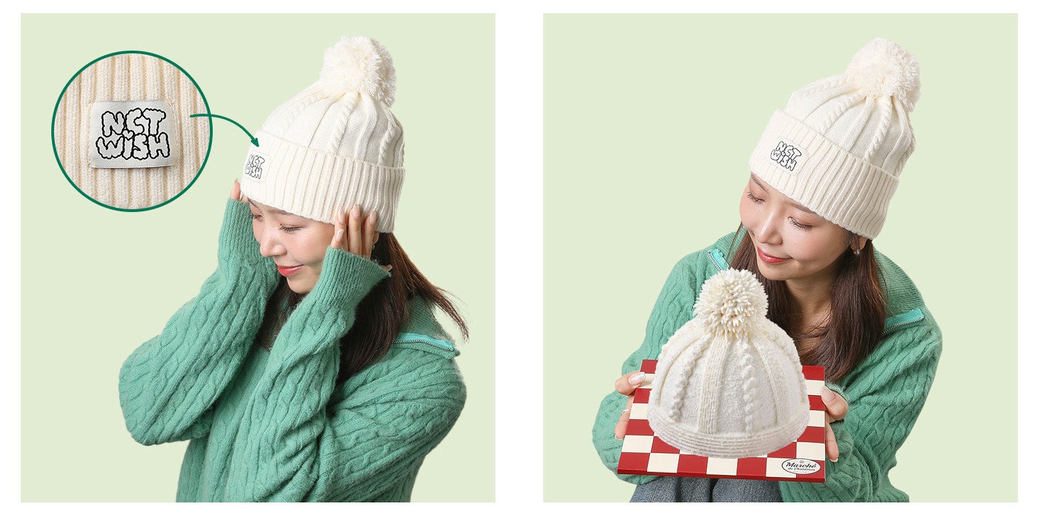 [公式正規品 / NCT WISH x PARIS BAGUETTE] 韓国限定 NCT WISH WHITE BEANIE パリバケット WISH ビーニー NCT パリバケット ホワイトビーニー