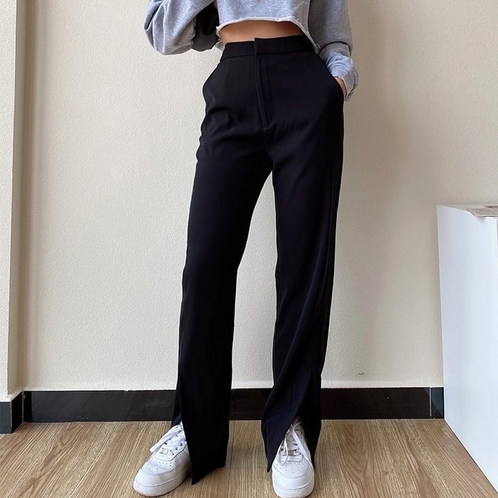 ラフパンツ ボトムス 長ズボン スラックス スウェット スリット ワントーン カジュアル 抜け感 ラフパンツ ボトムス 長ズボン スラックス スウェット スリット ワントーン カジュアル 抜け感