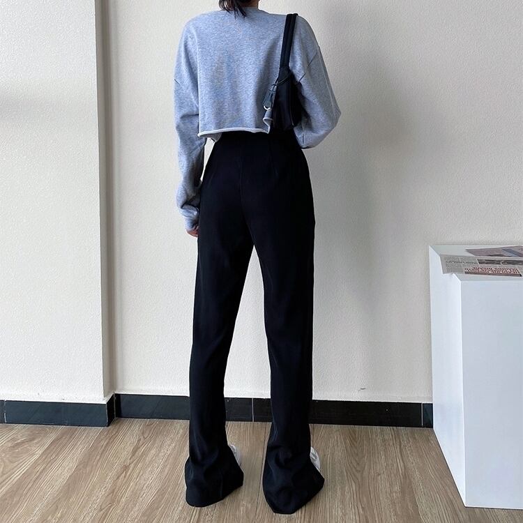 ラフパンツ ボトムス 長ズボン スラックス スウェット スリット ワントーン カジュアル 抜け感 ラフパンツ ボトムス 長ズボン スラックス スウェット スリット ワントーン カジュアル 抜け感