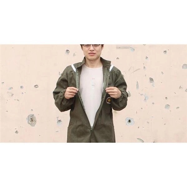 養蜂用 防護服 蜂防護服 保護服 フェイスネット付き 手袋付き ハチ防護服 上下服 害虫駆除 一体式 刺され防止 ガーデニング 男女兼用 厚手