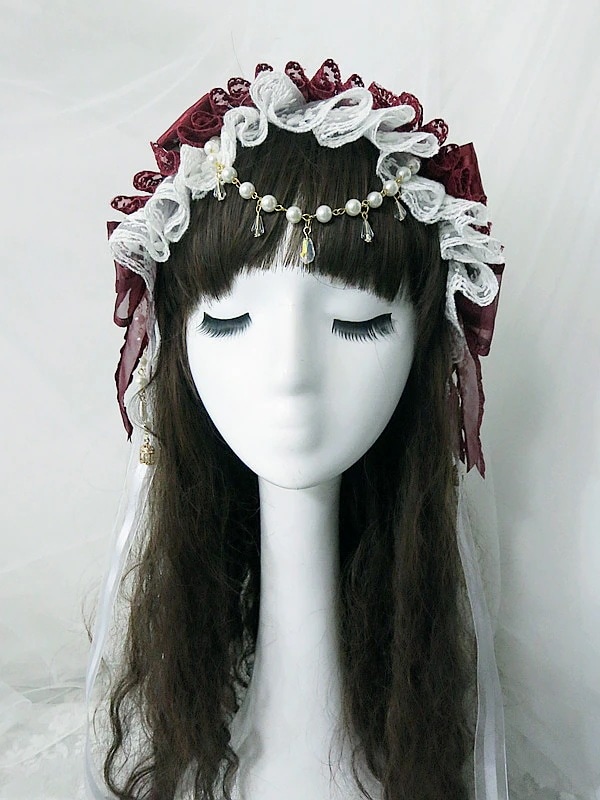 ロリータゴシックがロリータかわいいビーズチェーンオールマッチヘッドバンドkcヘッドドレスヘアアクセサ